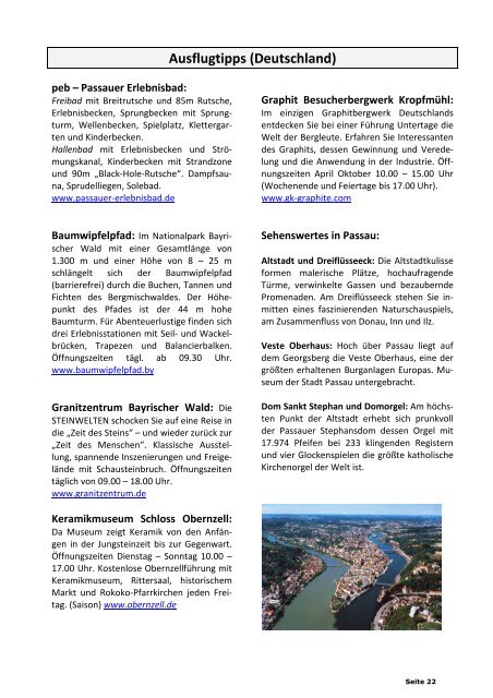 Freizeitmagazin - Familienurlaub in Neustift ob der Donau