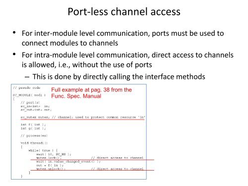 Interfaces, channels and ports