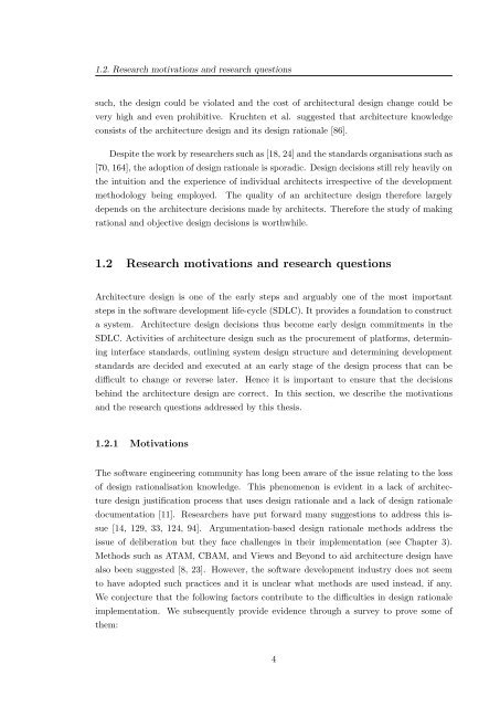 A Rationale-based Model for Architecture Design Reasoning