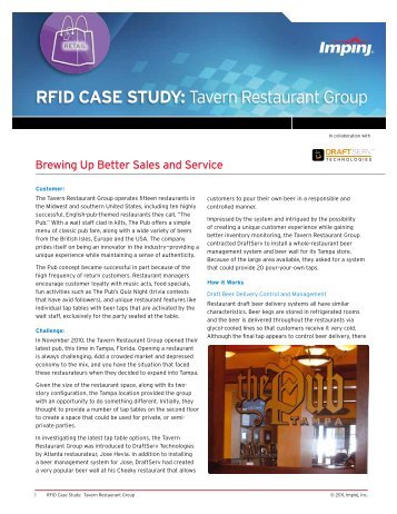 RFID CASE STUDY: Tavern Restaurant Group - Impinj
