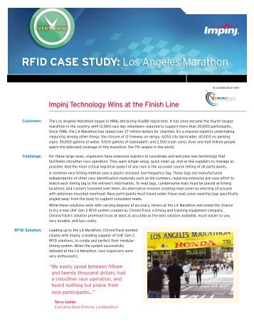 RFID CASE STUDY: Los Angeles Marathon - Impinj