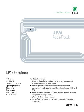 UPM RaceTrack - RFID Tags