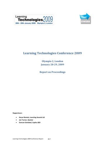 Learning Technologies Conference 2009 - ICT Digital Literacy