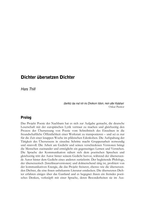 Kulturelle Vielfalt deutscher Literatur, Sprache und ... - SUB  Göttingen