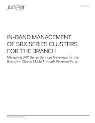 In-Band Management of SRX Series Clusters for the ... - ICT Networks