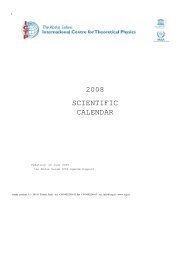 2008 SCIENTIFIC CALENDAR - ICTP