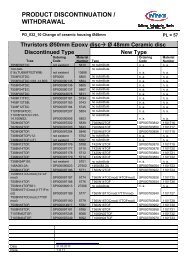 PRODUCT DISCONTINUATION / WITHDRAWAL