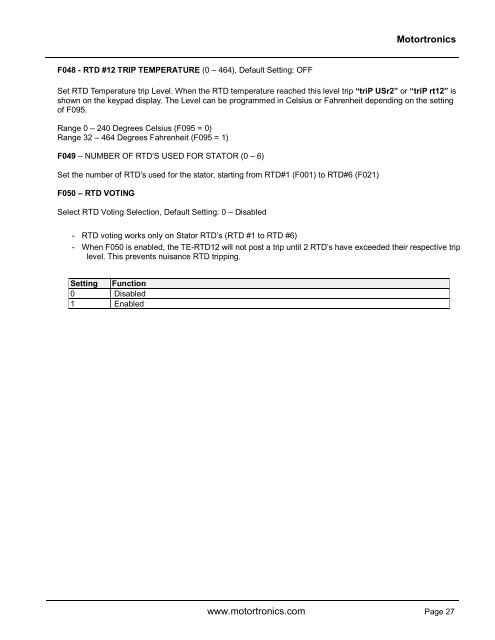 TE-RTD12 User Manual - I.C.T. Power Company Inc.