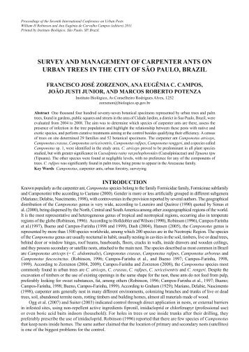 Survey and Management of Carpenter Ants on Urban - International ...