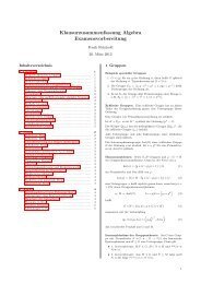 Klausurzusammenfassung Algebra ... - Frank Reinhold