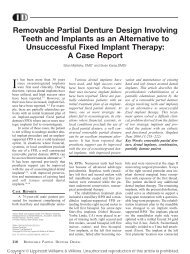 Removable Partial Denture Design Involving Teeth and ... - Id-sc.com