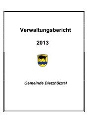 1.0 Einsatzstatistik 2013 - Gemeinde DietzhÃ¶lztal