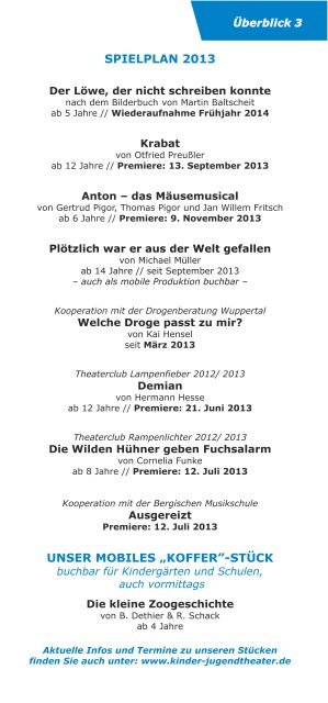 Heft zum 2. Halbjahr 2013 - Wuppertal, Kinder