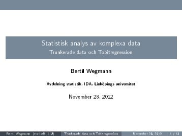 Trunkerade data och Tobitregression - IDA