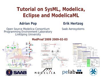 Tutorial on SysML, Modelica, Eclipse and ModelicaML