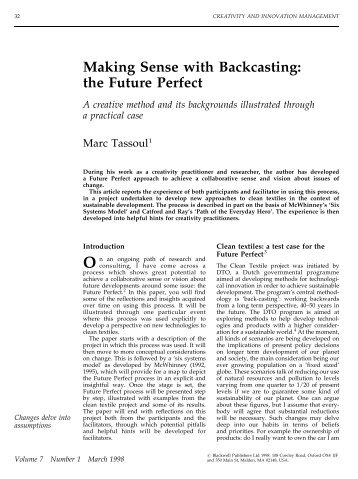 Making Sense with Backcasting: the Future Perfect - IDA