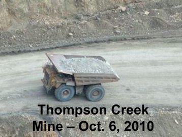 new photos of the Thompson Creek molybdenum mine