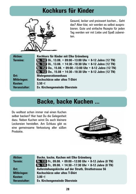 Programmheft mit Anmeldeformular - Idar-Oberstein