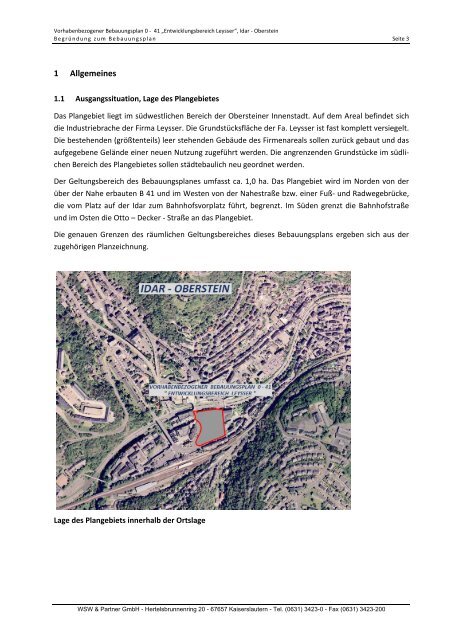 entwicklungsbereich leysser - Idar-Oberstein