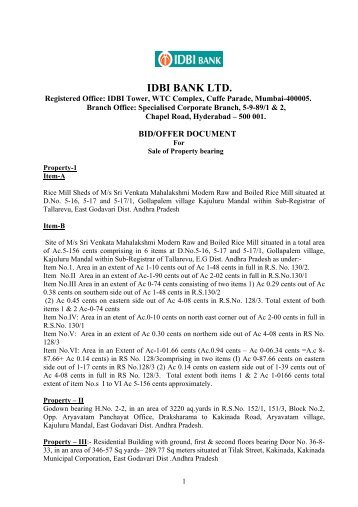 Bid Form - IDBI Bank