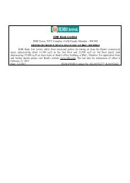 400 005 OFFER OF OFFICE SPACE ON LEASE AT BKC ... - IDBI Bank