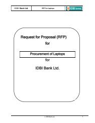 Request for Proposal (RFP) for for IDBI Bank Ltd.