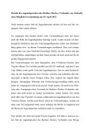 Bericht des Jugendsprechers - Berliner Hockey-Verband e.v.
