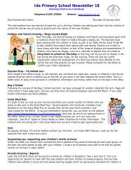 Ide Primary School Newsletter 18