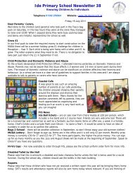 Ide Primary School Newsletter 38