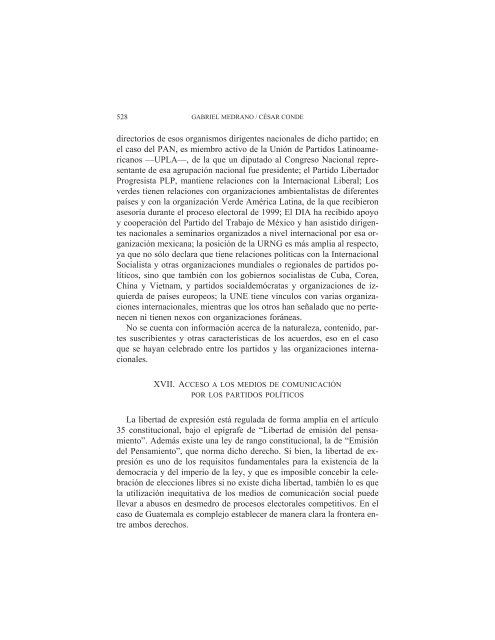 RegulaciÃ³n juridica de los partidos politicos en Guatemala