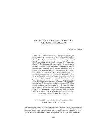 RegulaciÃ³n juridica de los partidos politicos en Nicaragua