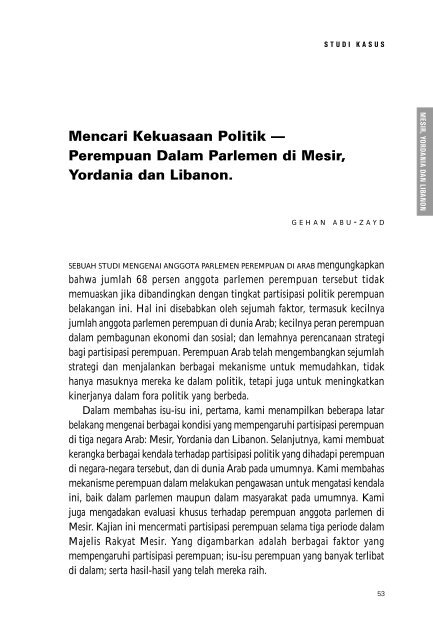 Mencari Kekuasaan Politik - Perempuan dalam Parlemen di Mesir