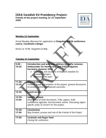 Draft programme