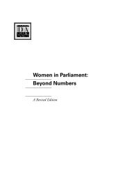 Women in Parliament: Beyond Numbers - International IDEA