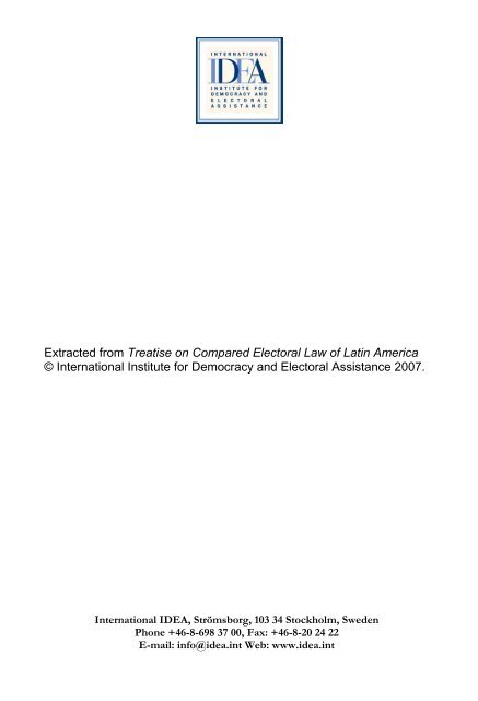Tratado de derecho electoral comparado - International IDEA