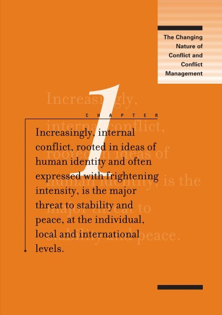 THE CHANGING NATURE OF CONFLICT AND ... - International IDEA