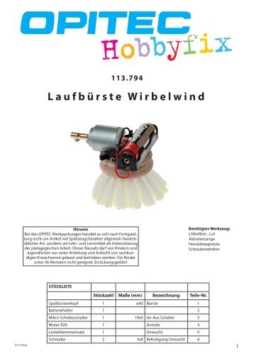 LaufbÃ¼rste Wirbelwind - Opitec.com