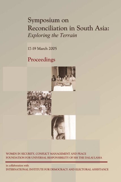 Reconciliation in South Asia: Exploring the Terrain - International IDEA