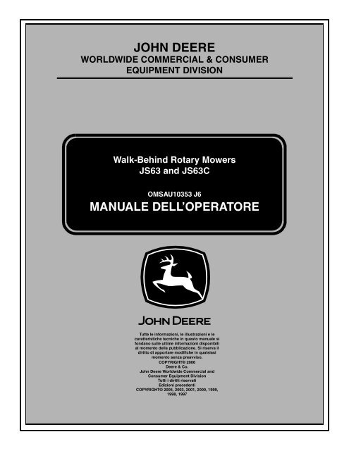 BETRIEBSANLEITUNG - Operator's Manual - John Deere