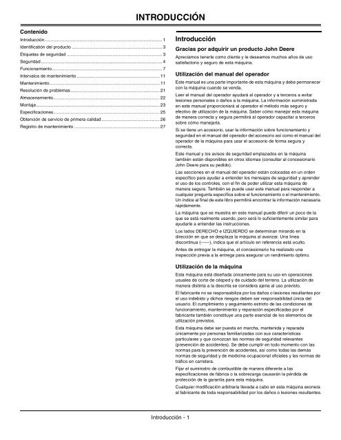 BETRIEBSANLEITUNG - Operator's Manual - John Deere