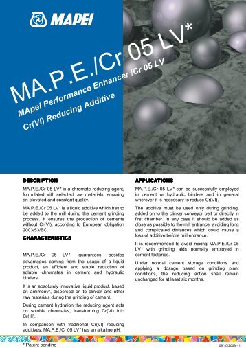 MApeiPerformance Enhancer/Cr 05 LV Cr(VI) ReducingAdditive
