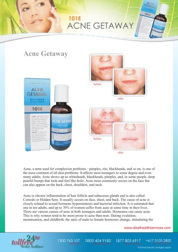 Acne Getaway Data Sheet - Ideal Health Services