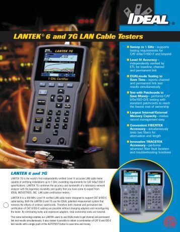 Lantek 6 and 7g lan cable testers - Ideal Industries Inc.