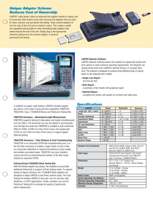 Lantek 6 and 7g lan cable testers - Ideal Industries Inc.