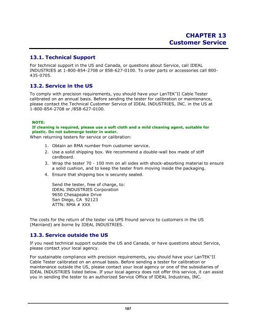 LanTEKÂ® II Series Manual - Ideal Industries Inc.