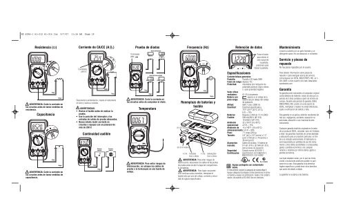 61-312 #61-314 Digital Multimeter Instruction Manual Ranges