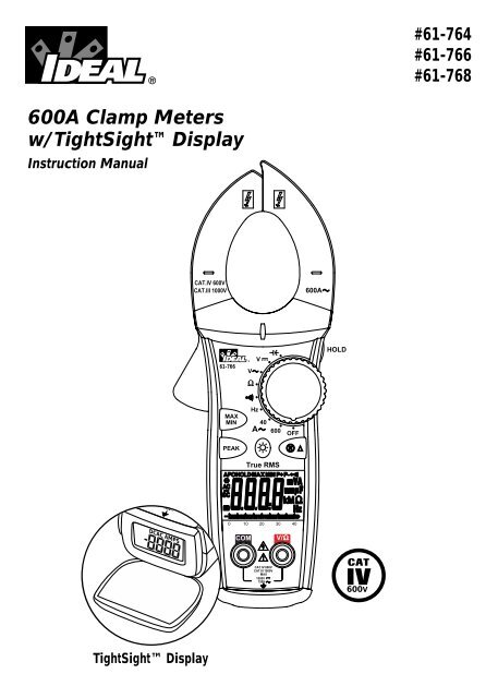 600A Clamp Meters w/TightSightâ¢ Display - Ideal Industries Inc.