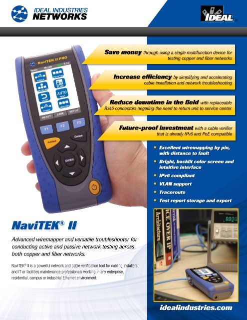 NaviTEKÂ® II - Active LAN Tester Brochure - Ideal Industries Inc.