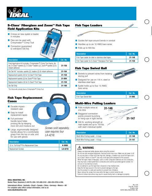 Fish Tapes Catalog and Selection Guide - Ideal Industries Inc.