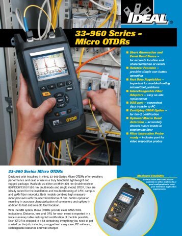33-960 Series Micro OTDRs Brochure - ideal industries